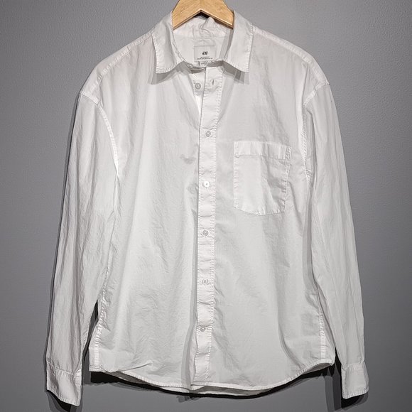 White H&M. Button Up Dress Shirt (Men's Size Medium) - Picture 1 of 6